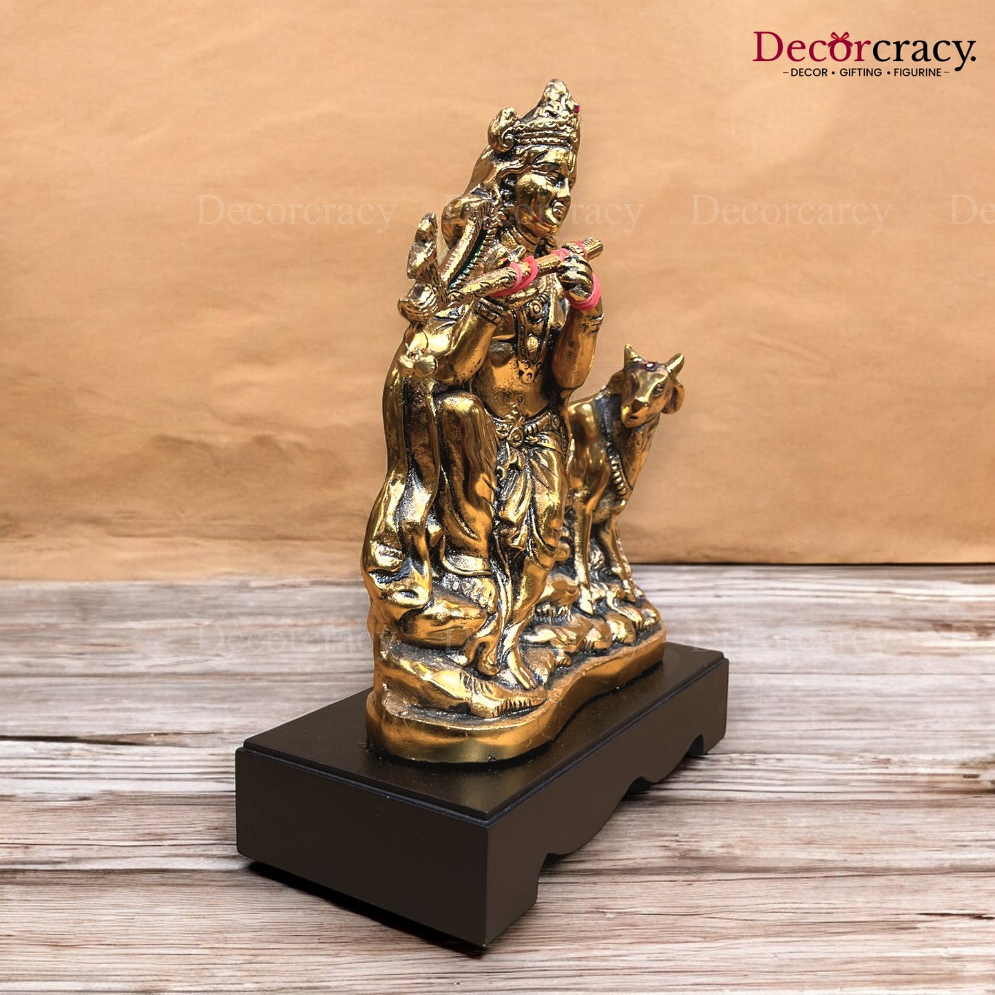 Shree Krishna with Bansuri Pavti Metal golden