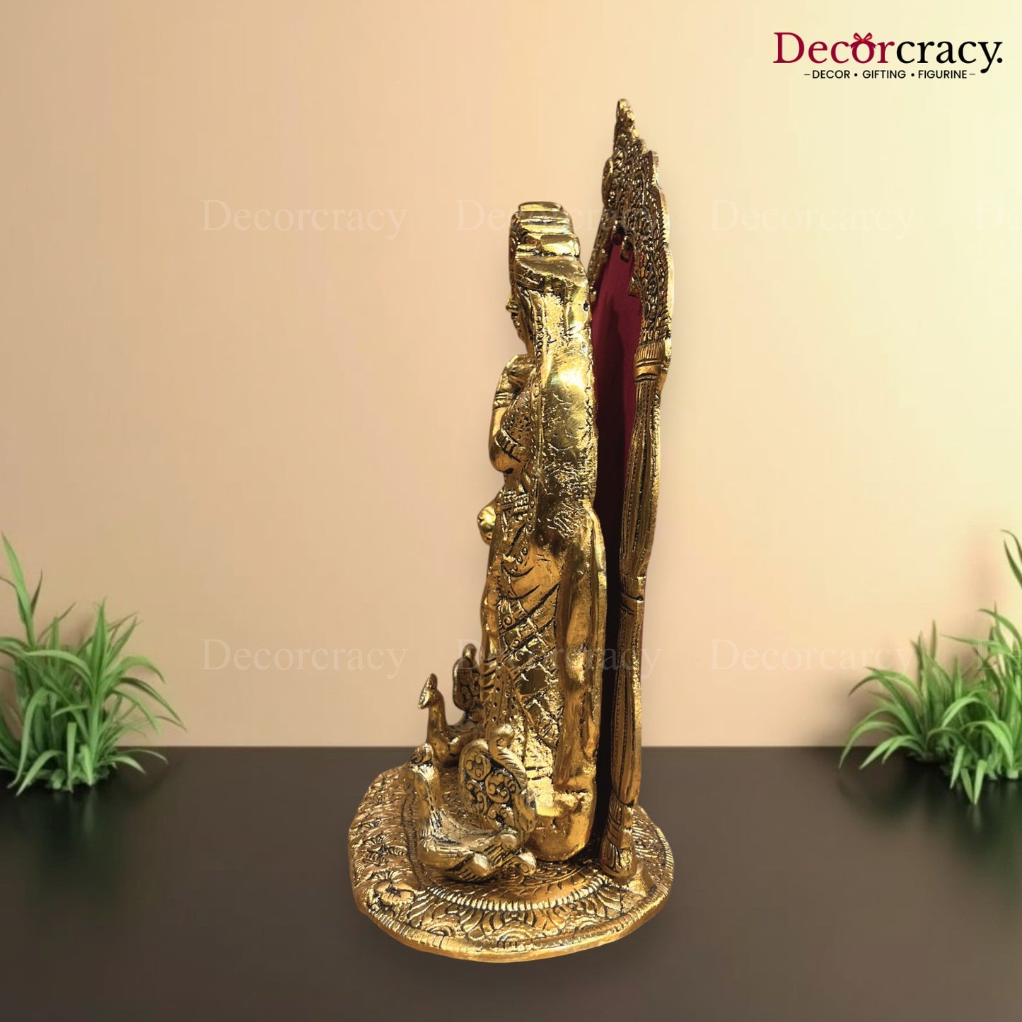 Shree Radha Krishna Cow Mehraab Metal golden