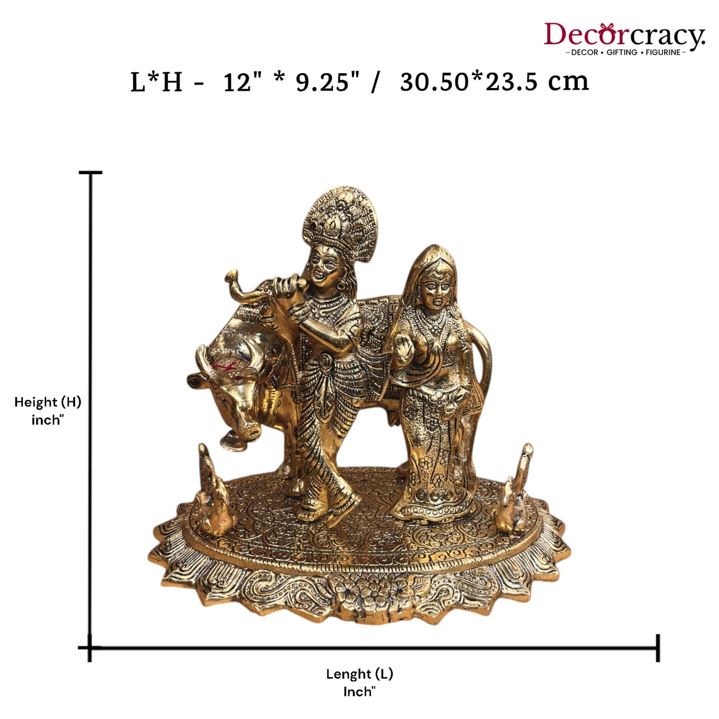 Shree Radha Krishna guy Metal golden