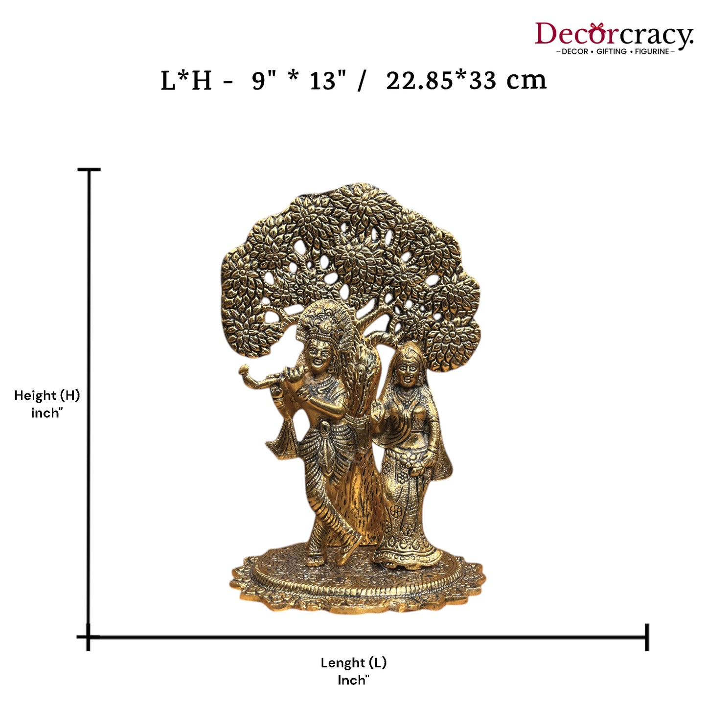 Shree Radha Krishna Tree Metal golden