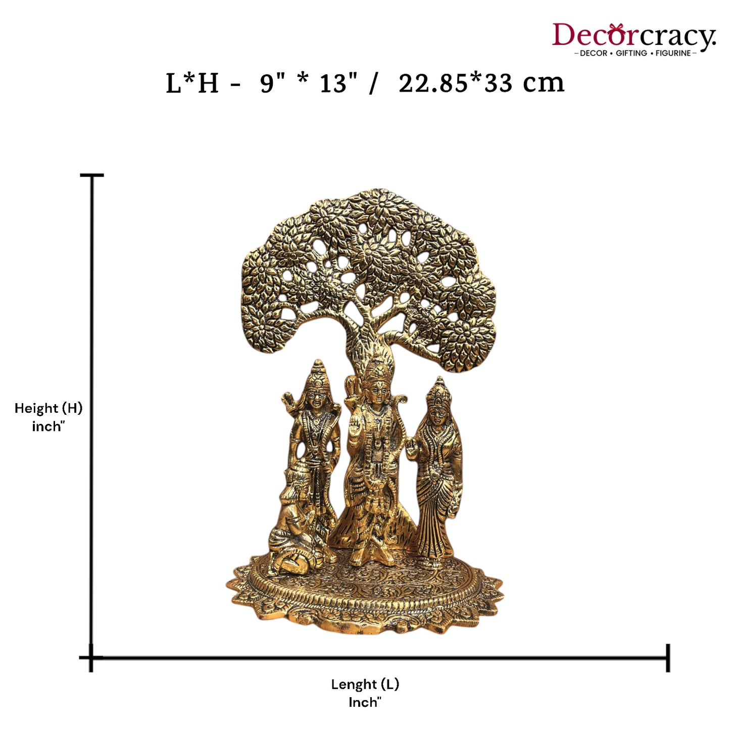 Shree Ram Darbar Tree Metal golden