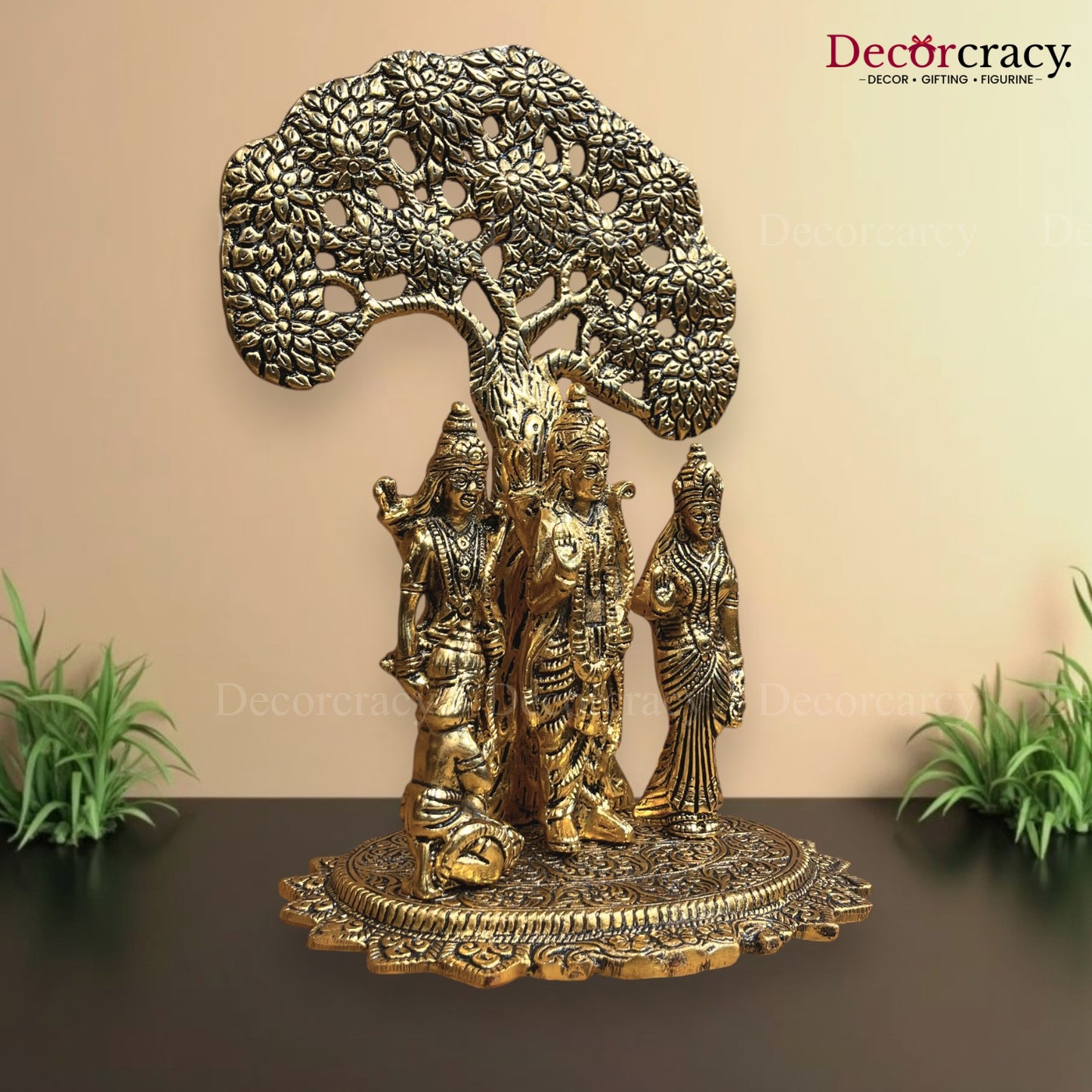 Shree Ram Darbar Tree Metal golden