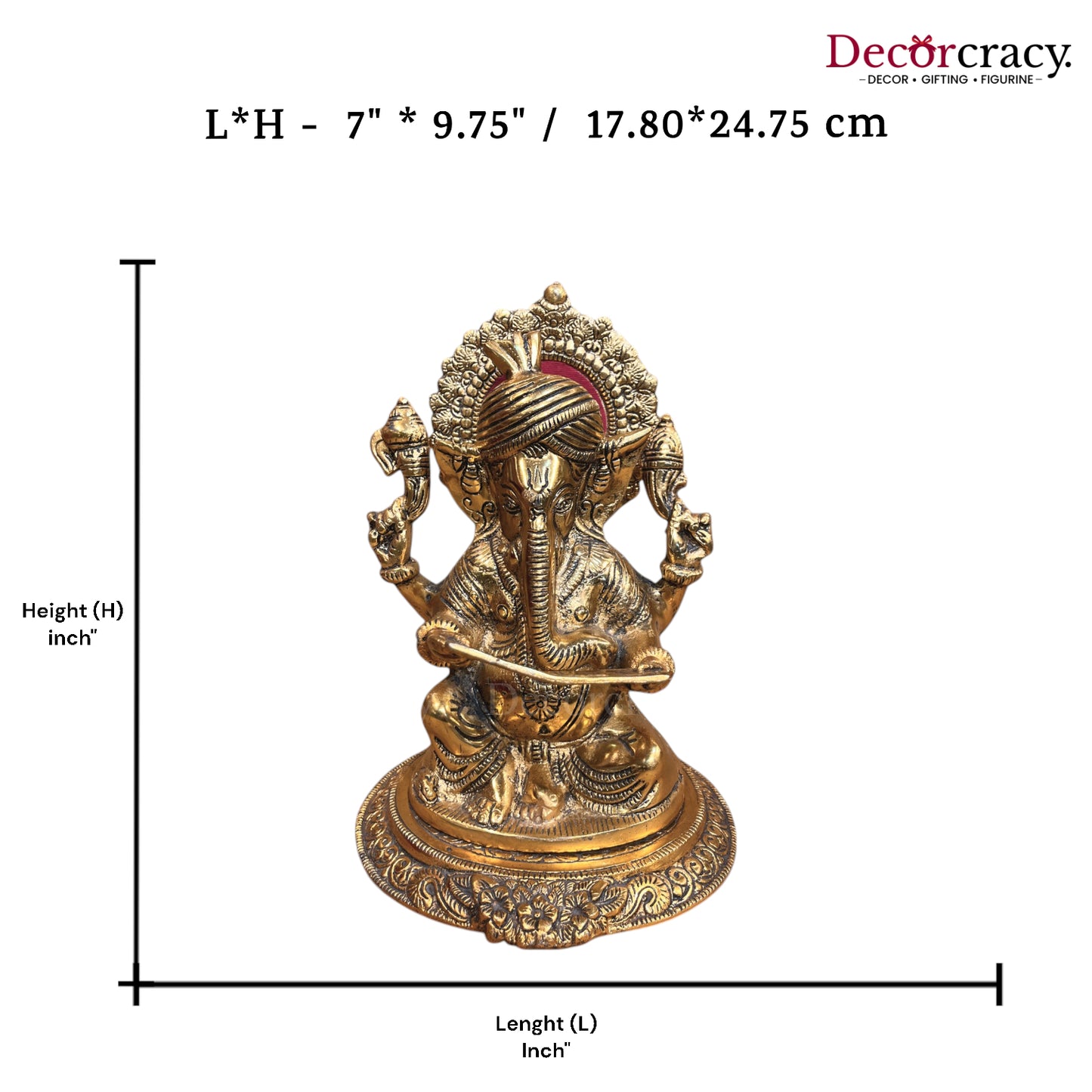 Pagdi Ganesh Reading Metal golden