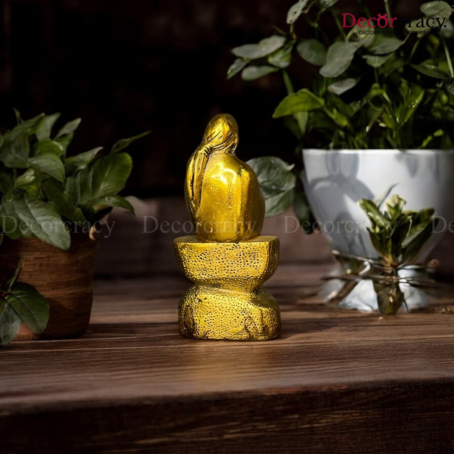 Sai Baba Sitting Metal golden