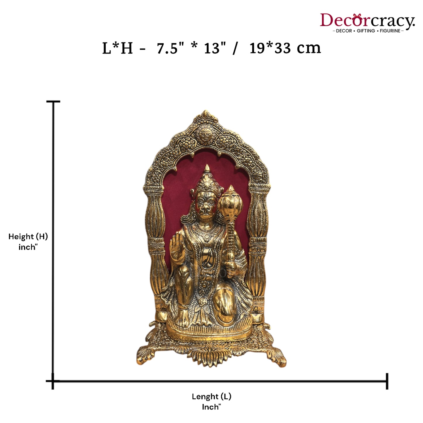 Shree Hanuman Mehraab Metal golden