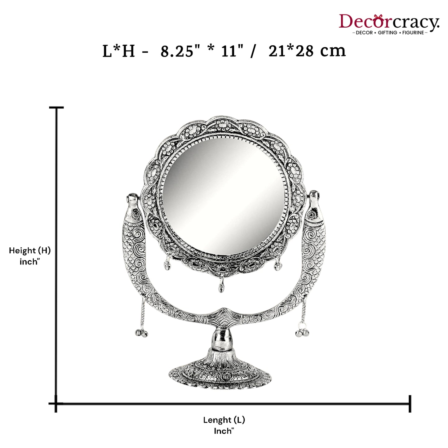 Fish One Sided Mirror Metal silver