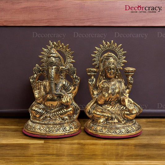 Shree Ganesh Lakhsmi Metal golden