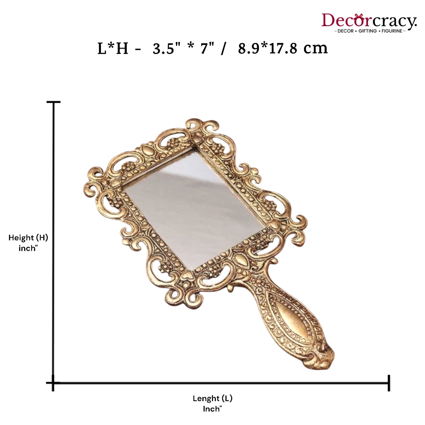 Rectangle Double Sided Mirror Metal golden