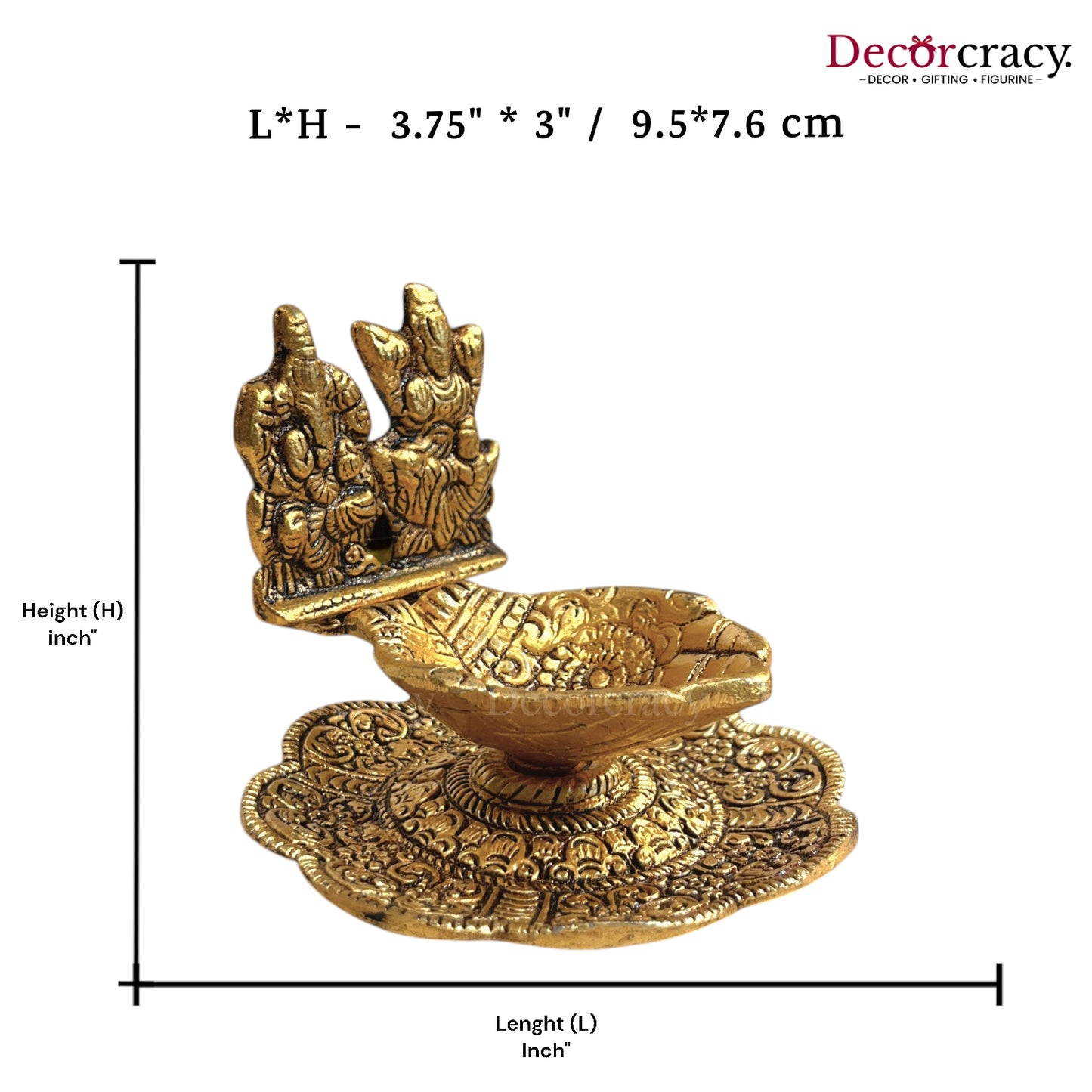 Lakshmi Ganesh Deepak Big Metal golden