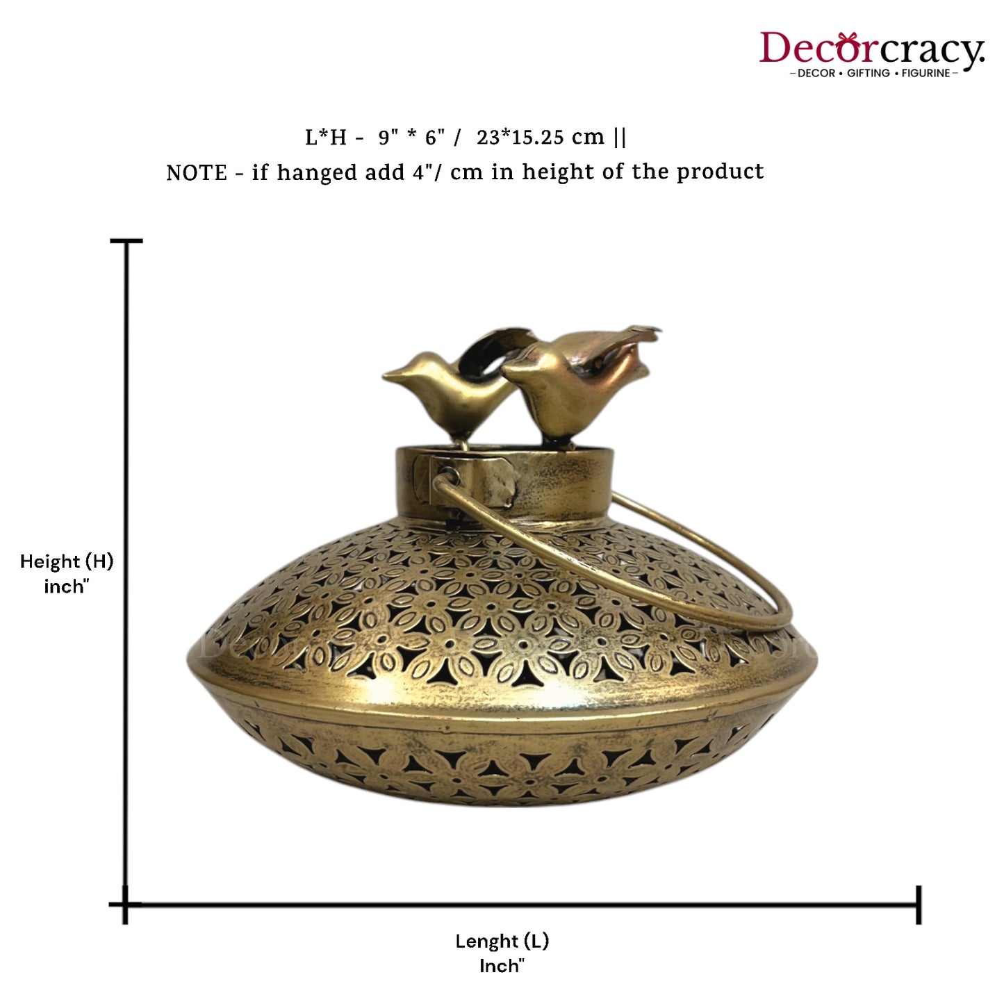 Bird Degchi Iron Antique Golden Netted Design Tealight Candle Holder Stand Tribal Village Art