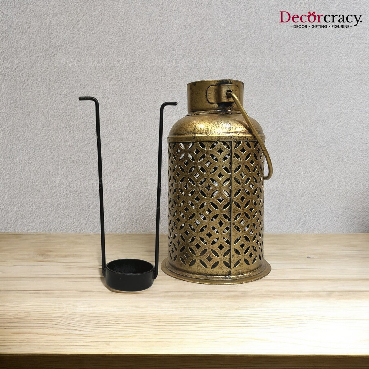 Pot Iron Antique Copper Netted Design Tealight Candle Holder Stand Tribal Village Art