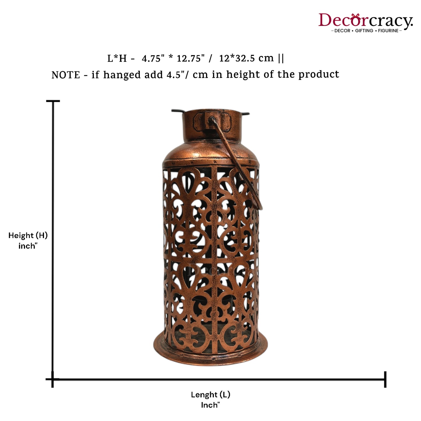 Lantern Iron Antique Copper Netted Design Tealight Candle Holder Stand Tribal Village Art