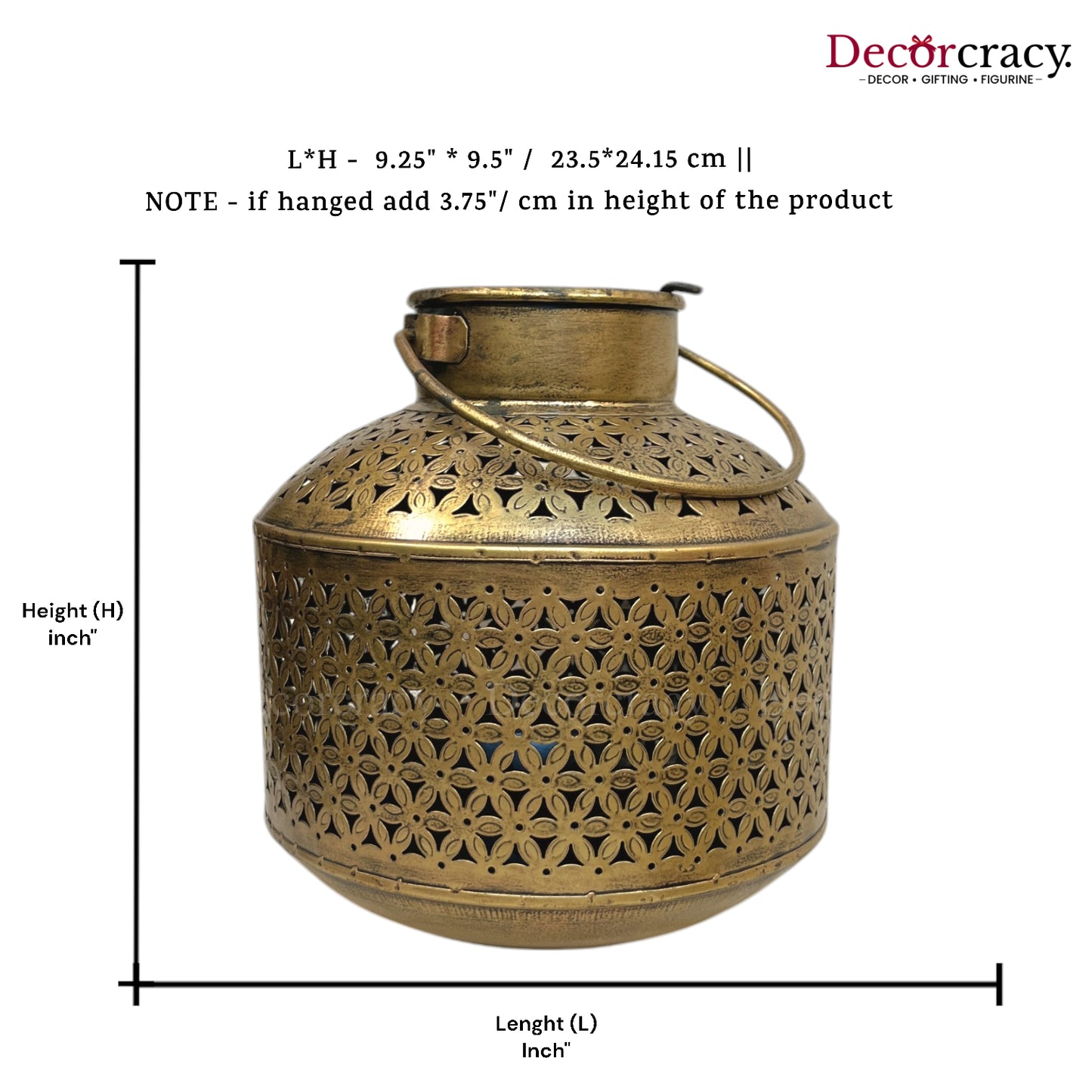 Pot Matka Iron Antique Golden Netted Design Tealight Candle Holder Stand Tribal Village Art