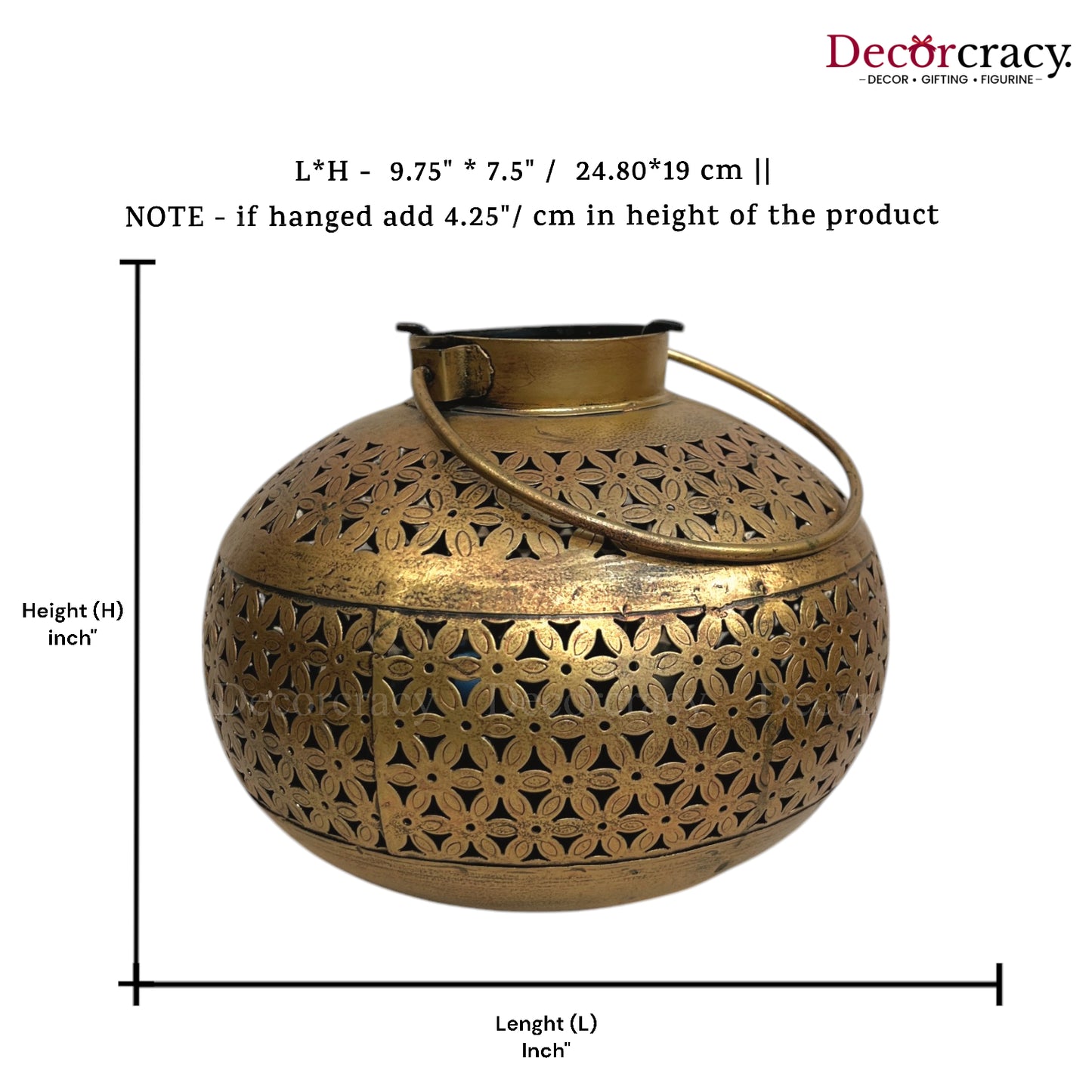 Matka Pot Iron Antique Golden Netted Design Tealight Candle Holder Stand Tribal Village Art