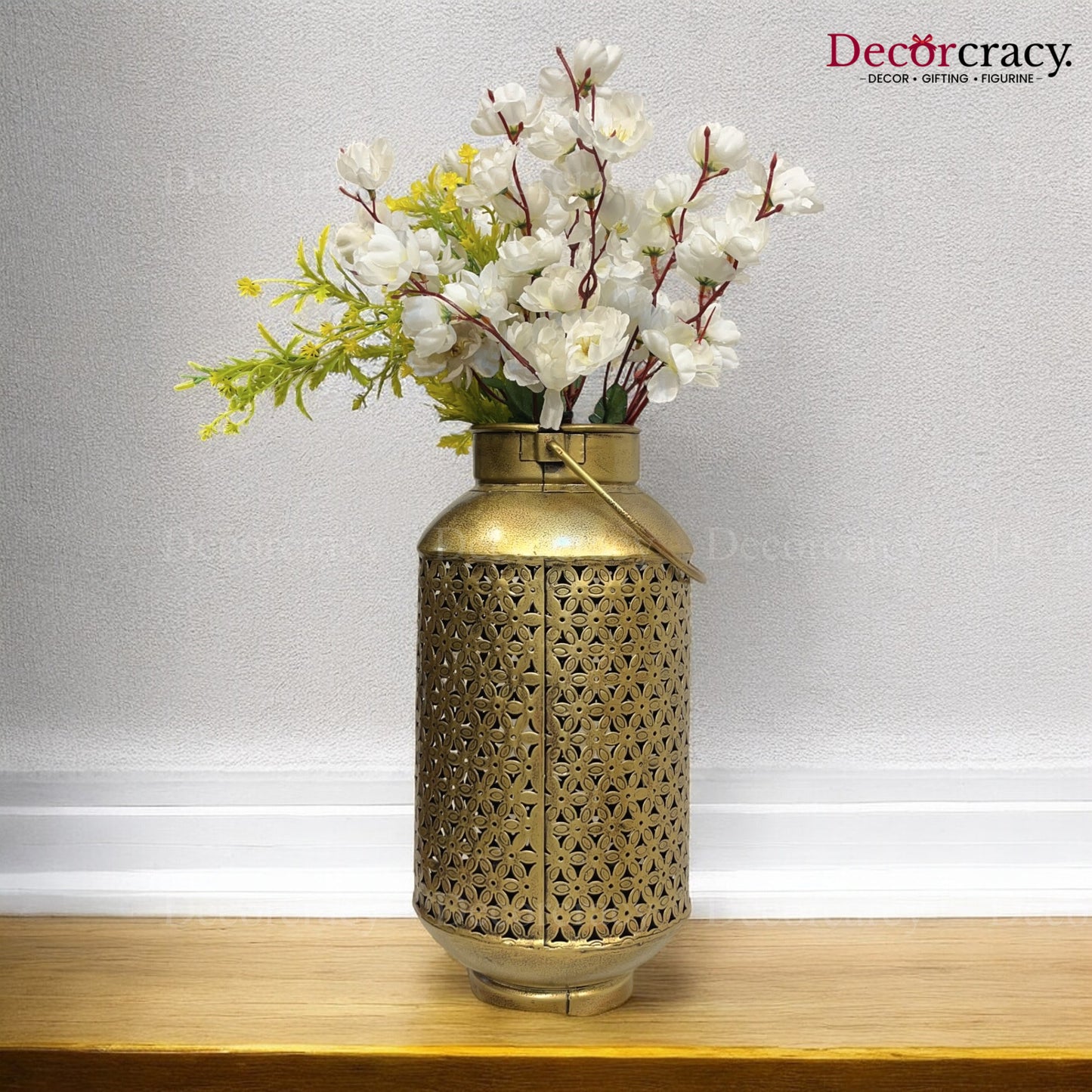 Pot Iron Antique Golden Netted Design Tealight Candle Holder Stand Tribal Village Art