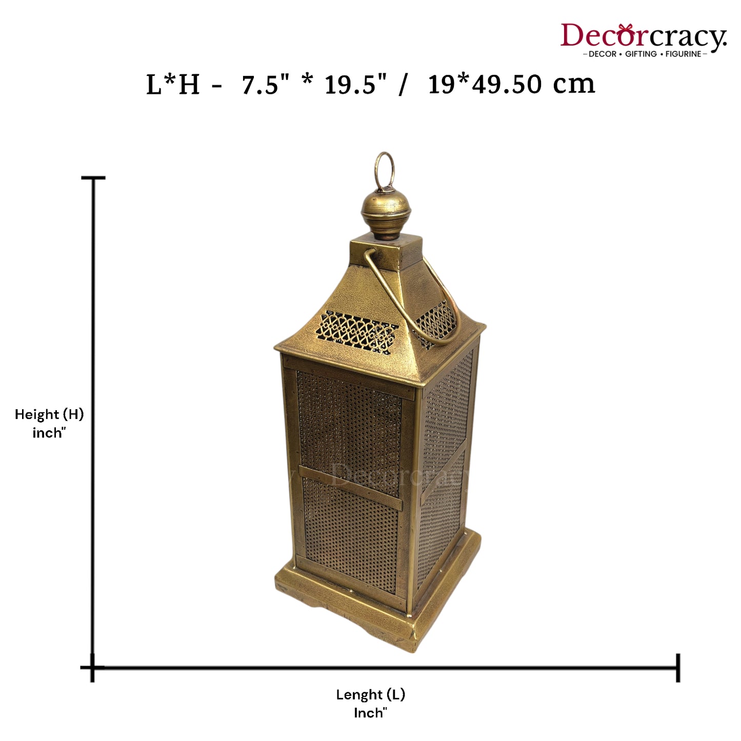 Lantern Medium Iron Antique Golden Netted Design Tealight Candle Holder Stand Tribal Village Art