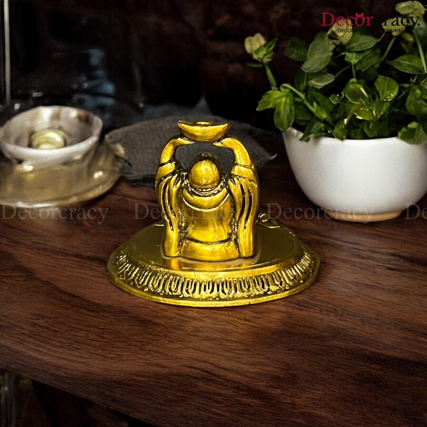 Laughing Buddha for Home décor Metal golden