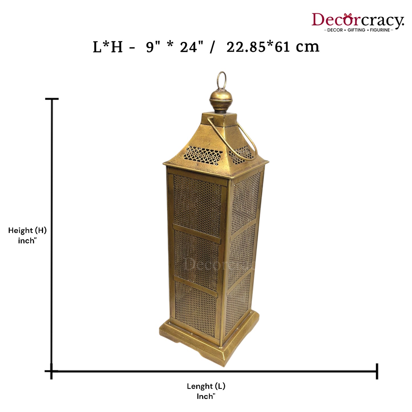 Lantern Big Iron Antique Golden Netted Design Tealight Candle Holder Stand Tribal Village Art