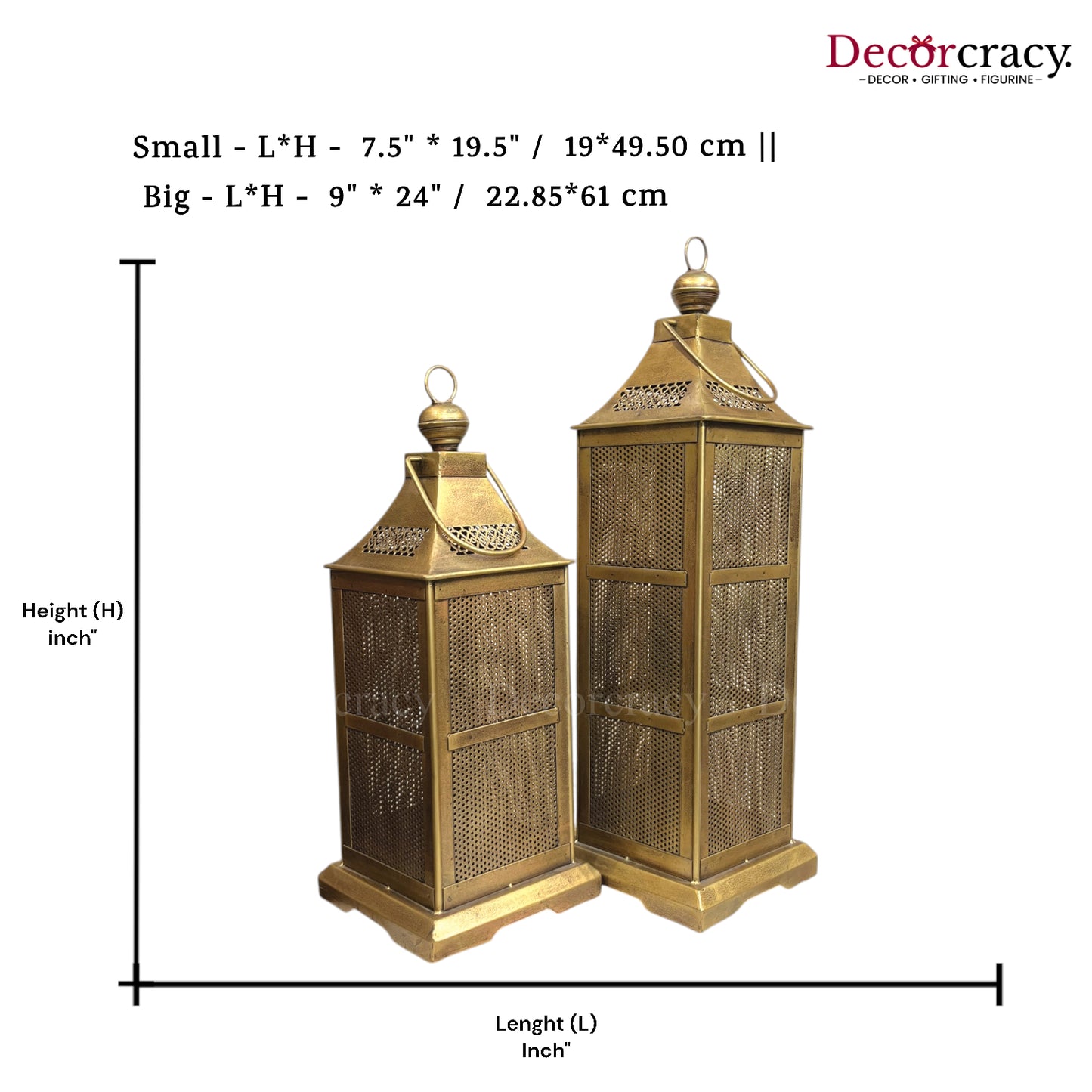 Lantern Set Iron Antique Golden Netted Design Tealight Candle Holder Stand Tribal Village Art