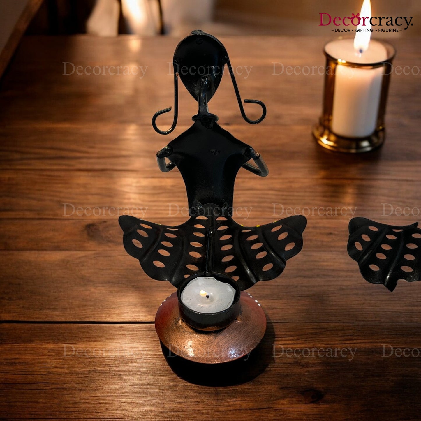 2pc Couple Set Musician Iron Showpieces Tribal Art Musical Instrument TV Unit Décor Tabletop