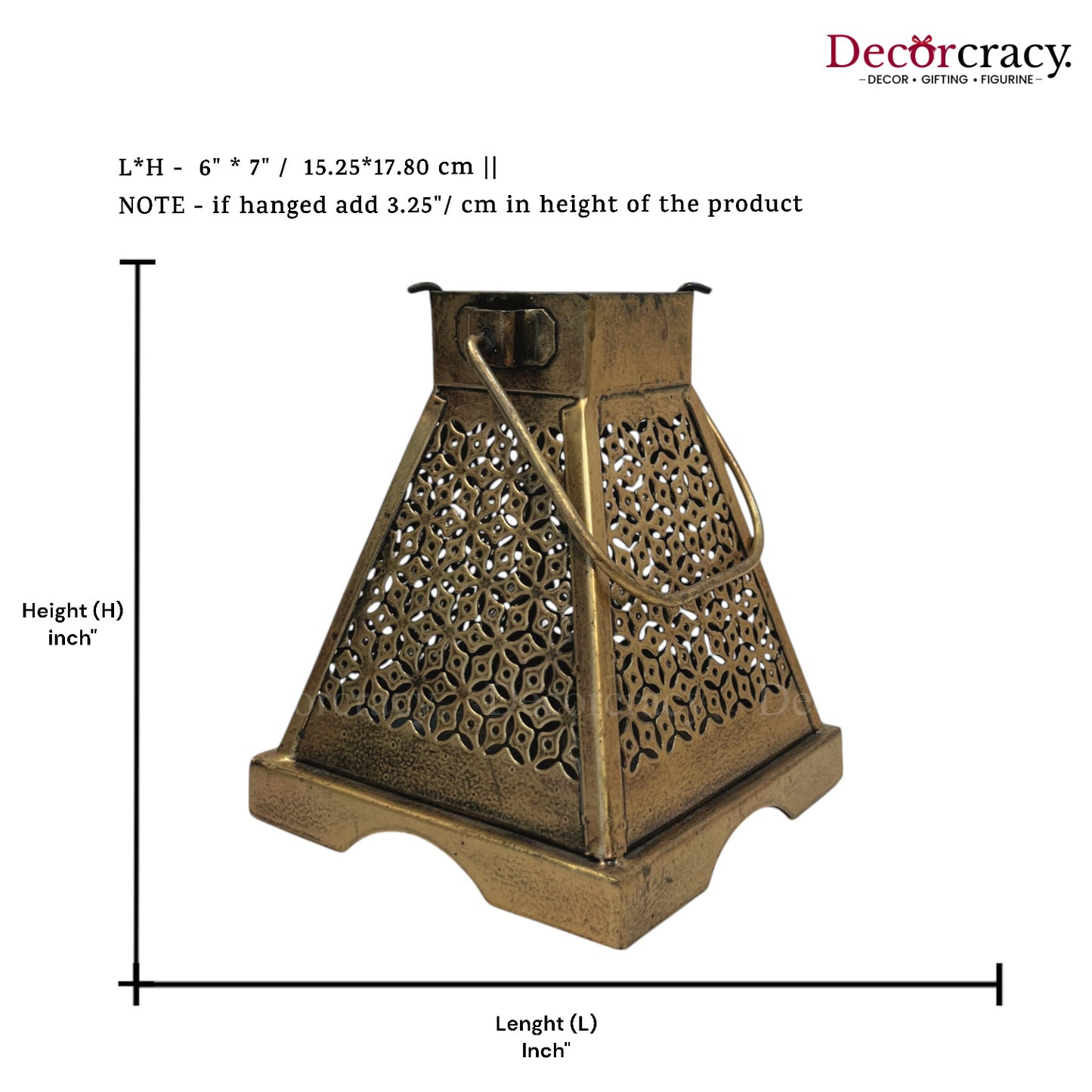 Lantern Iron Antique Golden Netted Design Tealight Candle Holder Stand Tribal Village Art