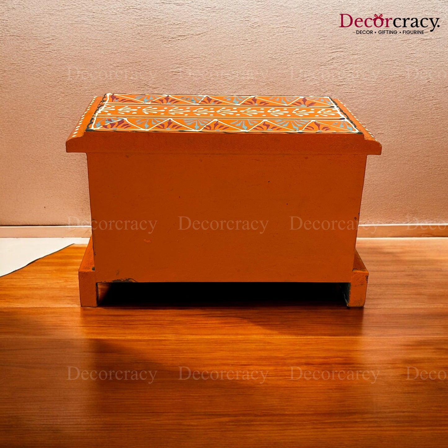 2 Drawer Ceramic Hand Painted Wooden Rajasthani Horizontal