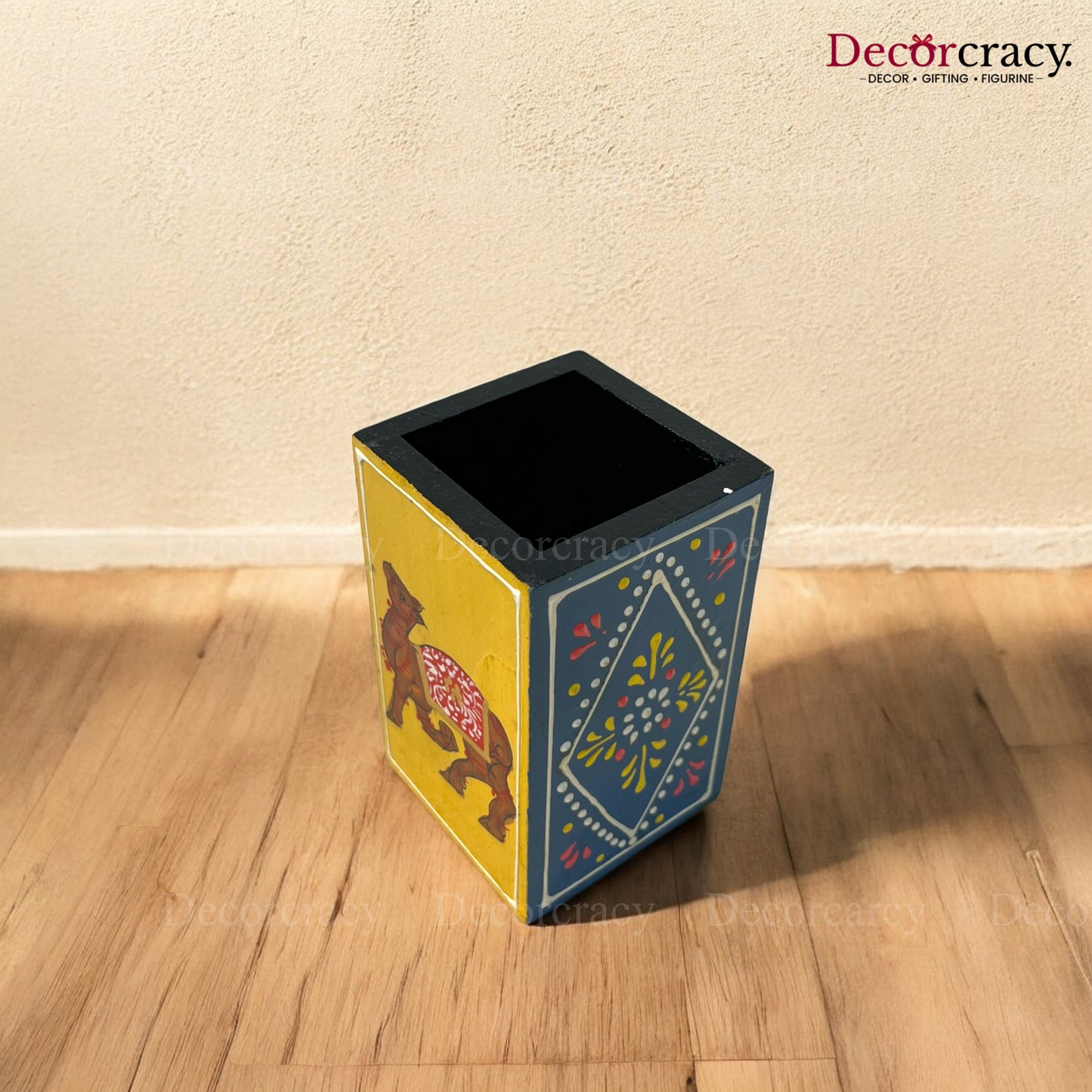Pen Holder Hand Painted Wooden Rajasthani