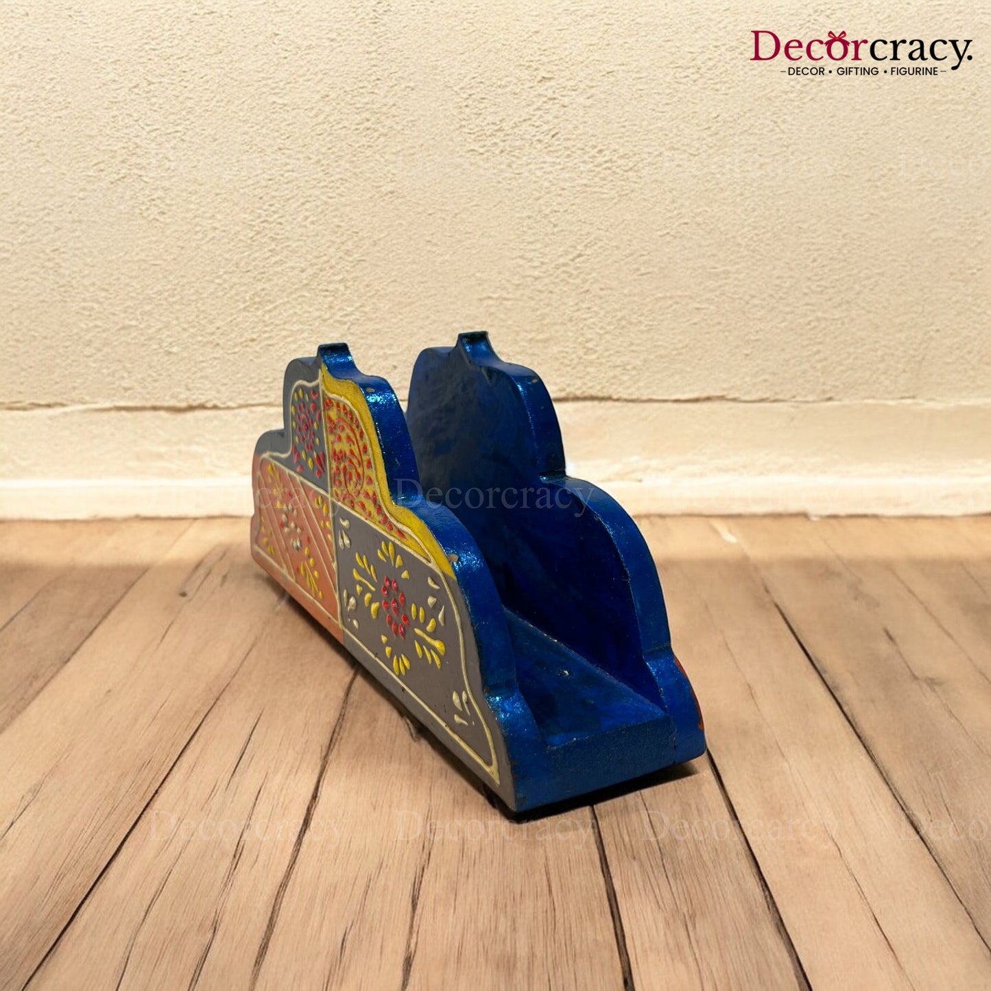 Tissue Napkin Holder Multicolor Hand Painted Wooden Rajasthani