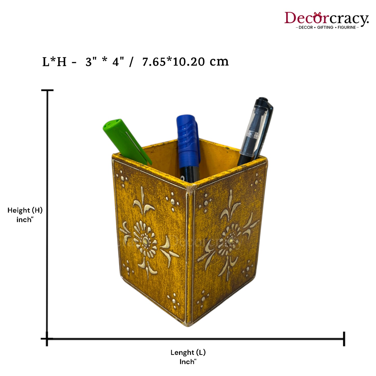 Pen Holder Hand Painted Wooden Rajasthani