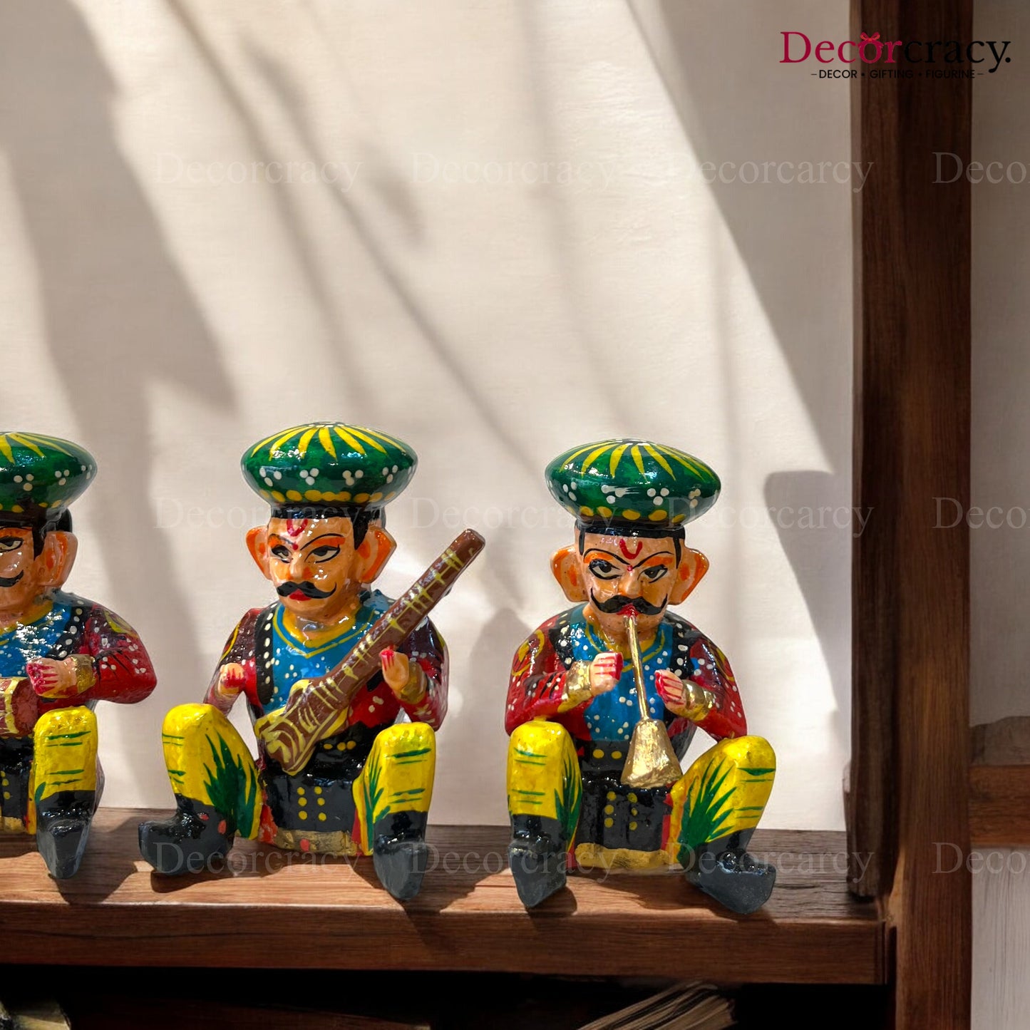 Rajasthani Musician Bawla Set Instrument Wooden Hand Painted