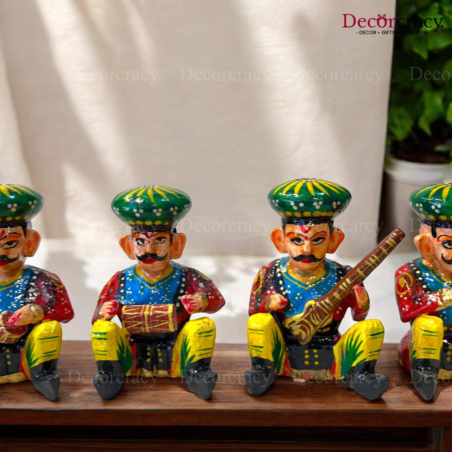 Rajasthani Musician Bawla Set Instrument Wooden Hand Painted