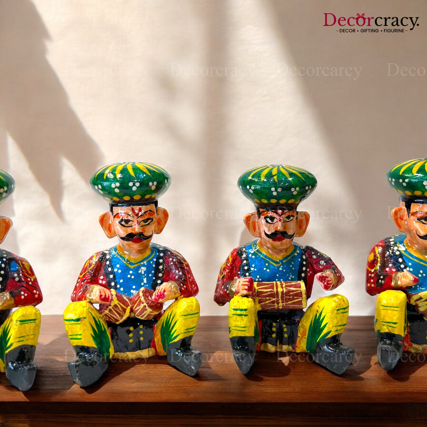 Rajasthani Musician Bawla Set Instrument Wooden Hand Painted
