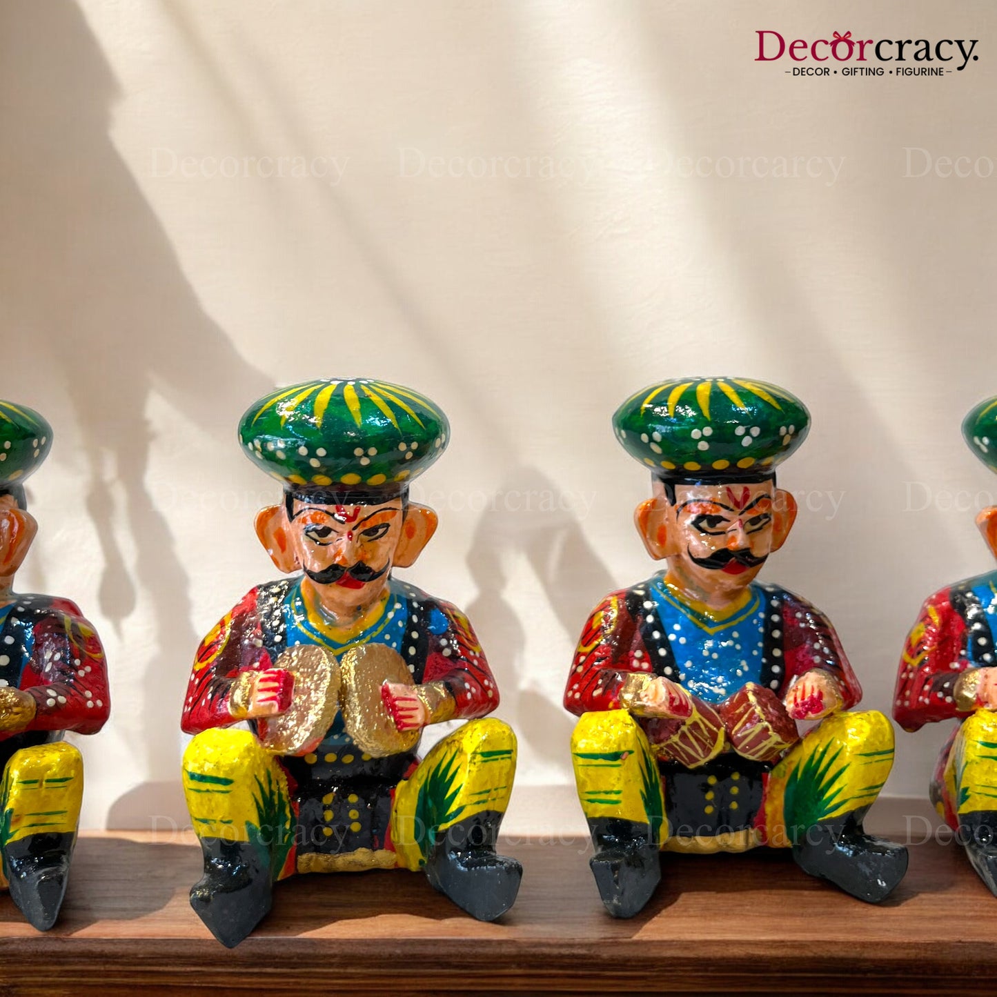 Rajasthani Musician Bawla Set Instrument Wooden Hand Painted