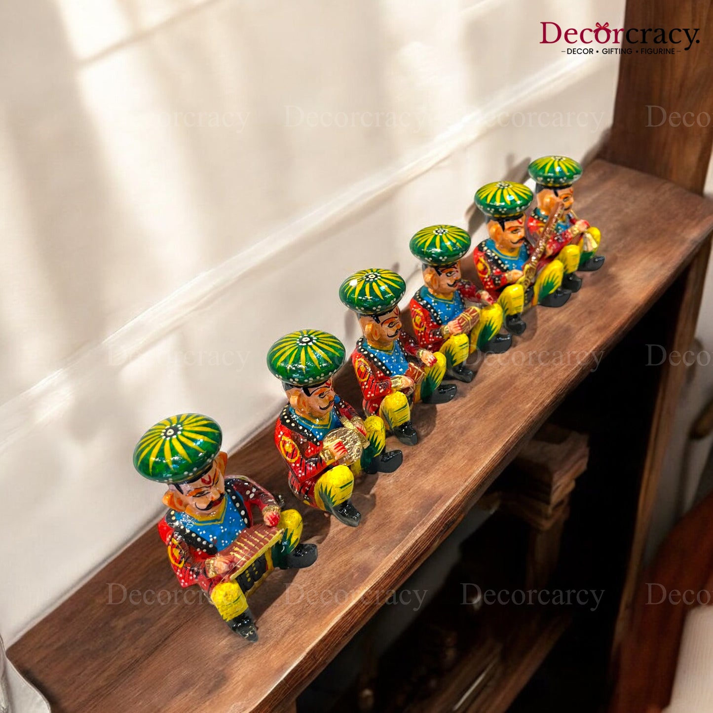Rajasthani Musician Bawla Set Instrument Wooden Hand Painted