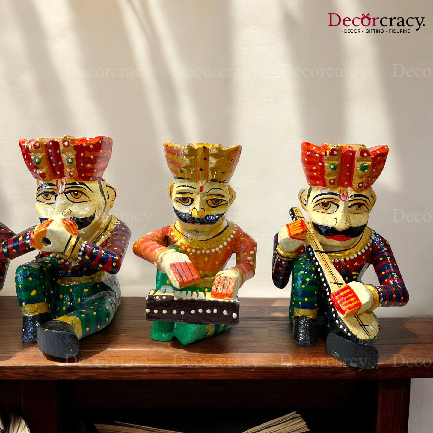 Rajasthani Musician Bawla Set Instrument Wooden Hand Painted 6"