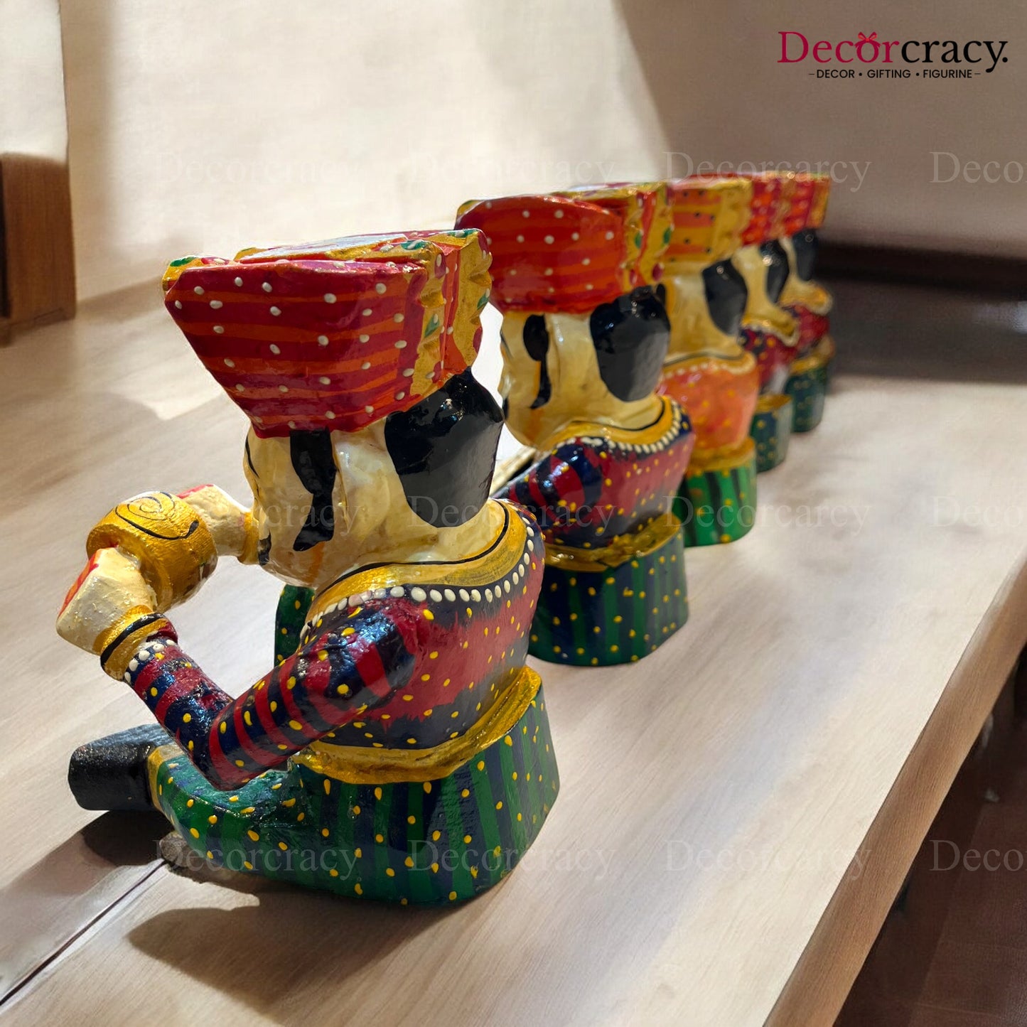 Rajasthani Musician Bawla Set Instrument Wooden Hand Painted 6"