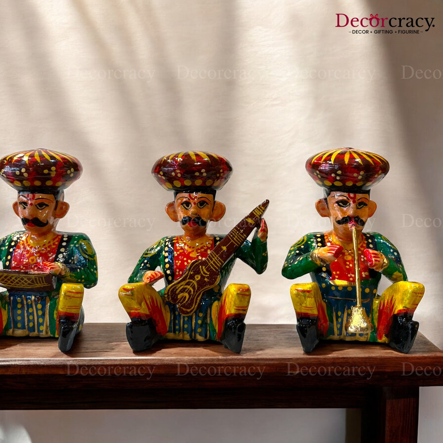 Rajasthani Musician Bawla Set Instrument Wooden Hand Painted 4"