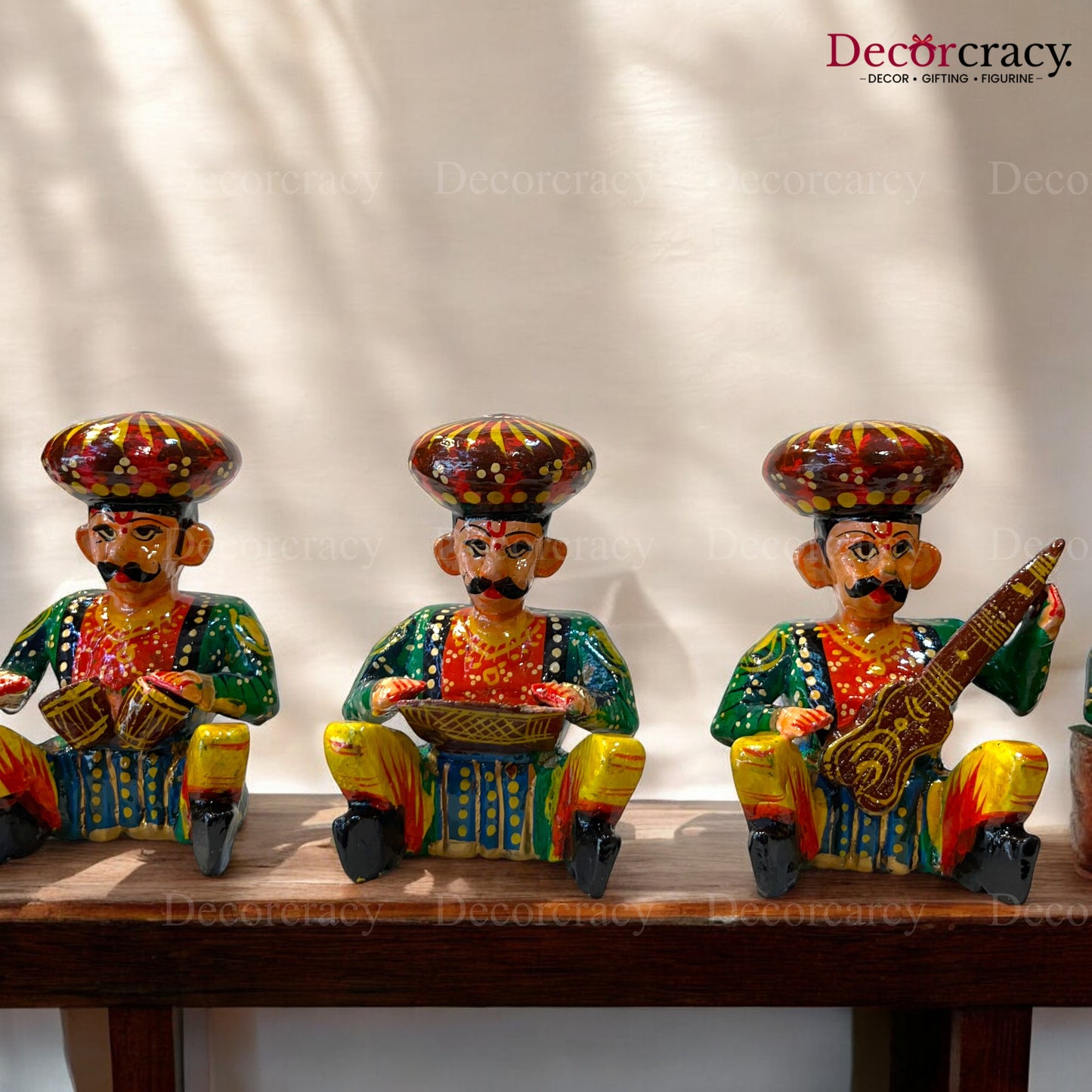 Rajasthani Musician Bawla Set Instrument Wooden Hand Painted 4"