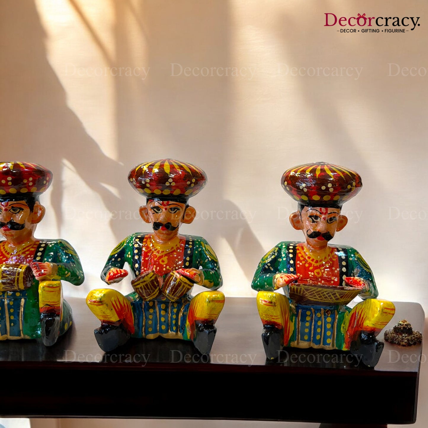 Rajasthani Musician Bawla Set Instrument Wooden Hand Painted 4"