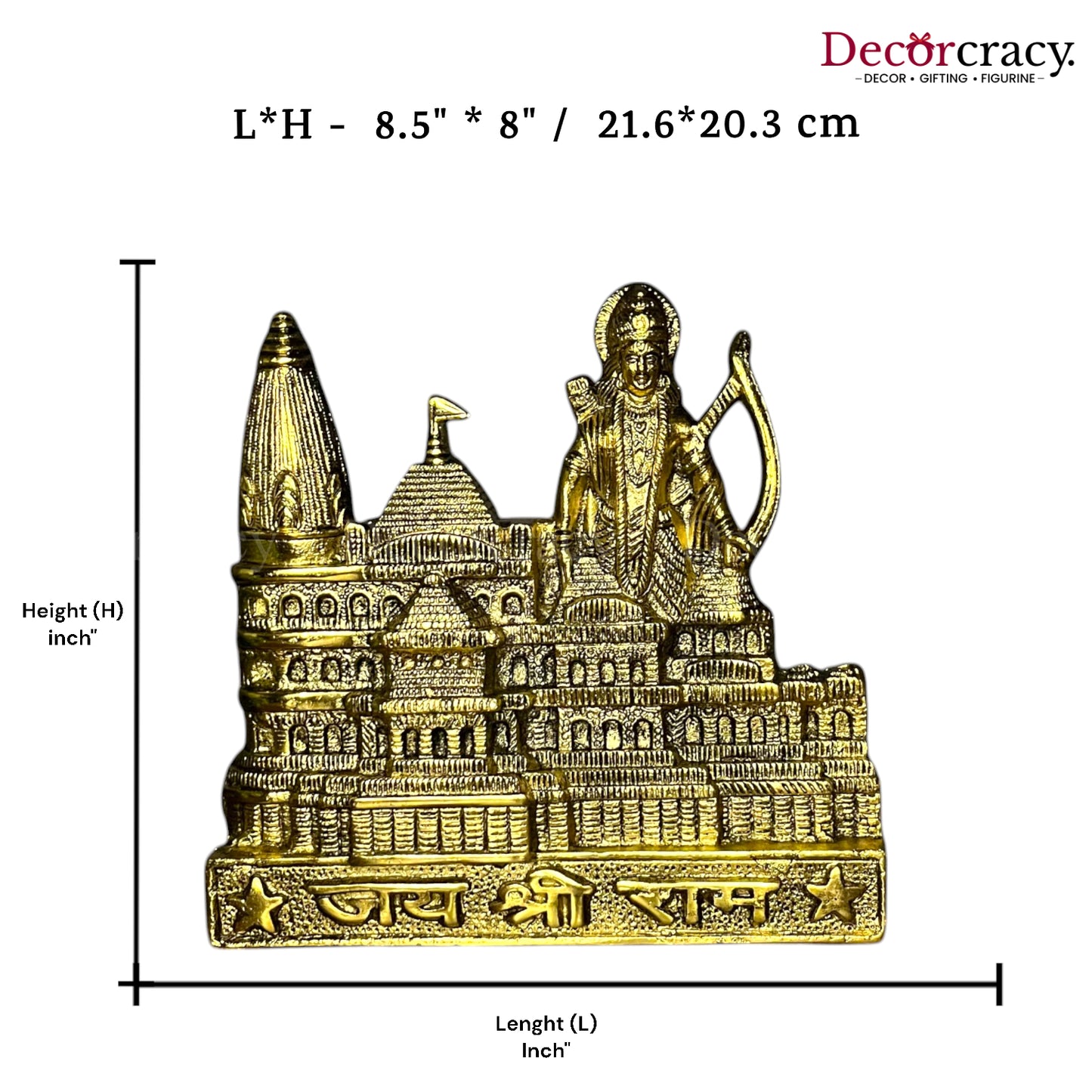 Shree Ram Mandir Ayodhya Idol Metal golden