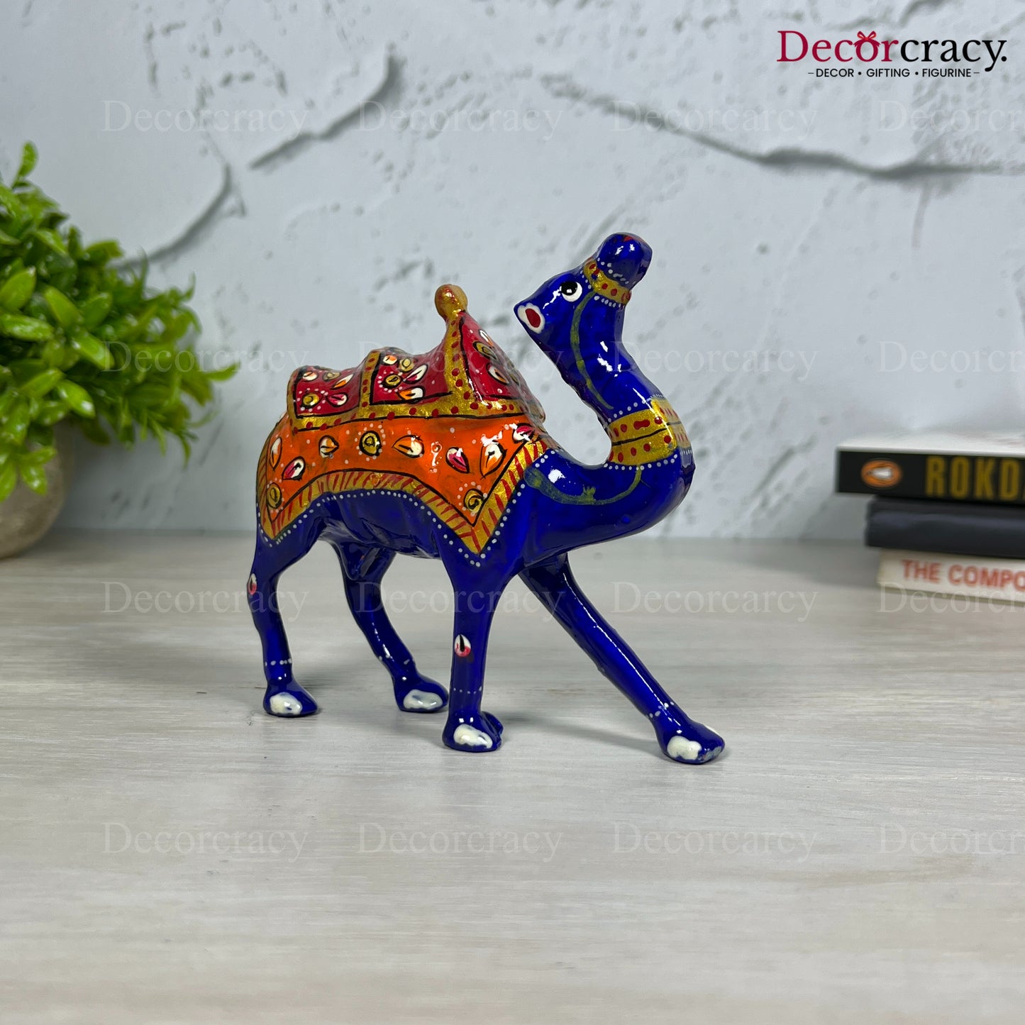 Camel 1Pc Metal Meenakari Art Hand Painted Animal Set Blue/Multi Med2