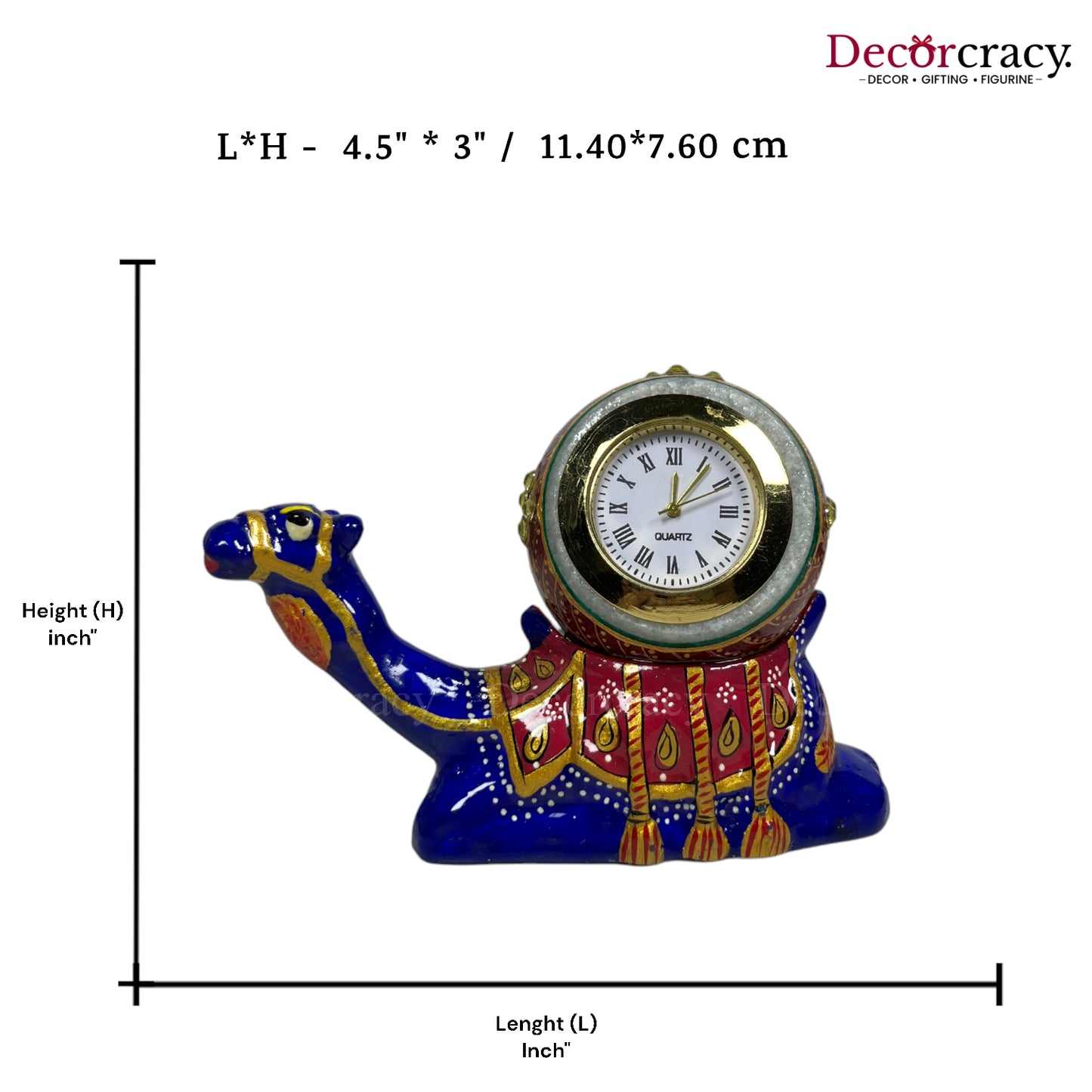 Camel Watch 1Pc Metal Meenakari Art Hand Painted Animal Set Blue/Multi