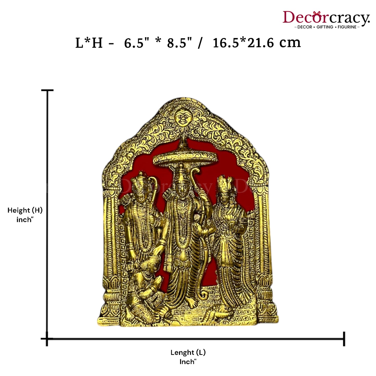 Shree Ram Darbar Frame Wall Hanging Metal golden