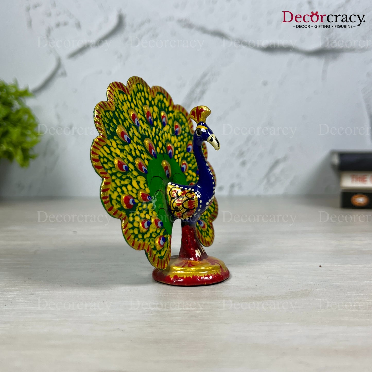 Peacock open 1Pc Metal Meenakari Art Hand Painted Animal Set multicolor Small
