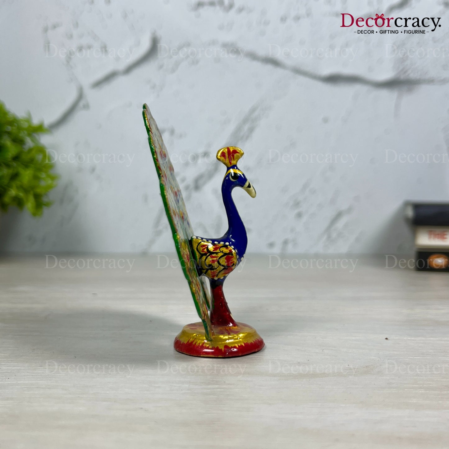 Peacock open 1Pc Metal Meenakari Art Hand Painted Animal Set multicolor Small