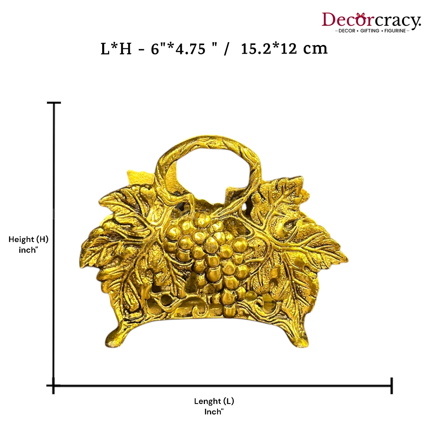 Tissue holder in Grape design Metal golden