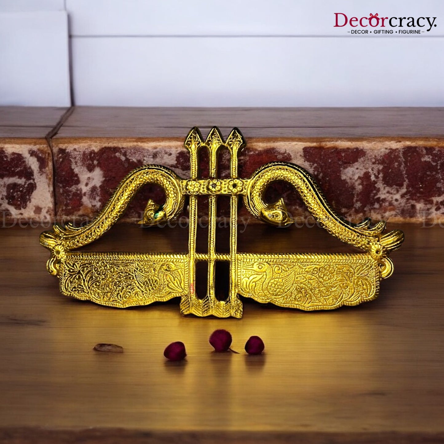 Shree Khatu Shyam 3 Baan Nishan Wall Hanging Metal golden