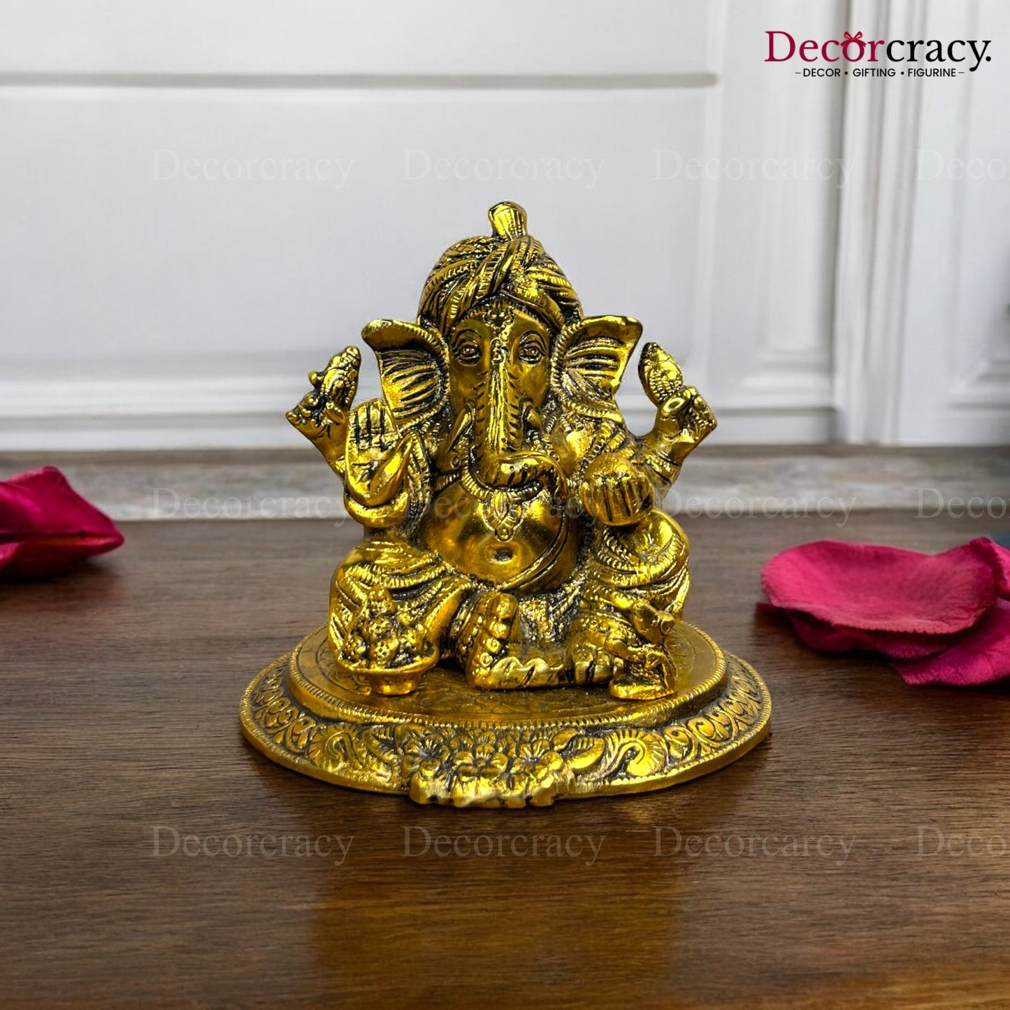Shree Ganesh Pagdi Idol Metal golden