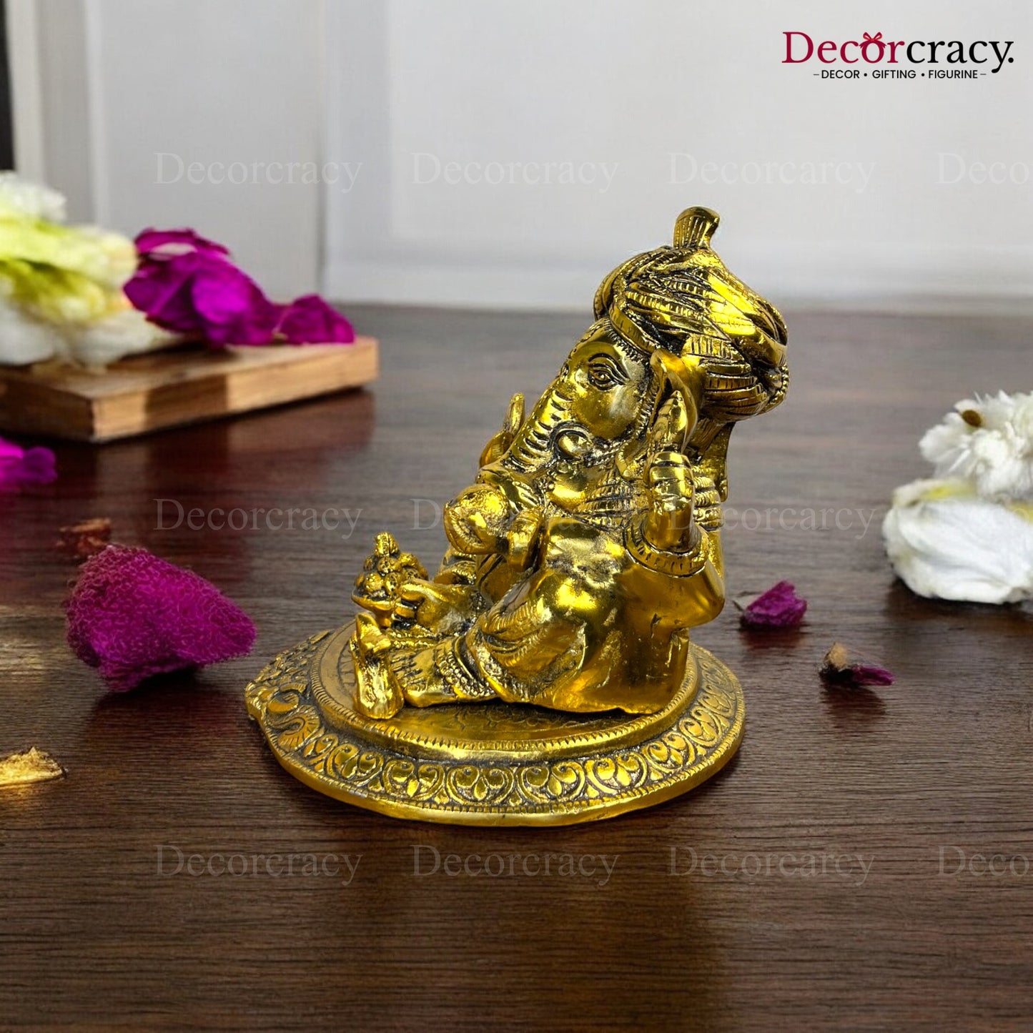Shree Ganesh Pagdi Idol Metal golden