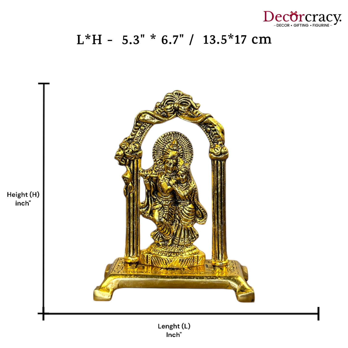 Shree Radha Krishna Mehraab Metal golden